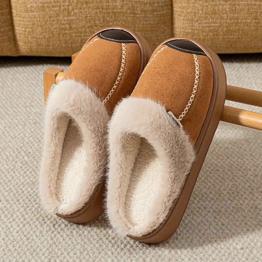 Fashion Women Slippers Winter Soft Thick Soled Indoor and Outdoor Warmth Comfort Breathable Non Slip Casual Couple Home Shoes