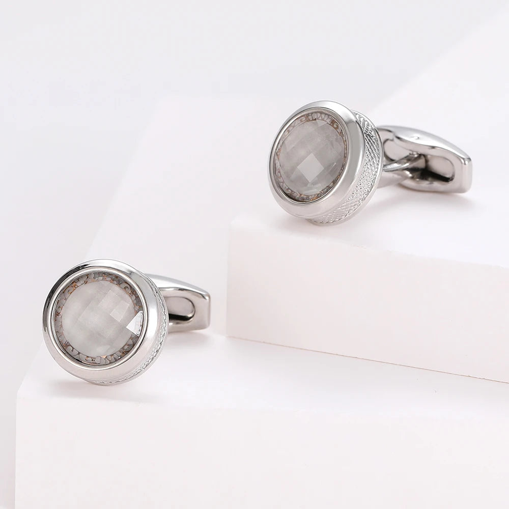 Mens Cufflinks 2022 TOMYE XK22S031 Fashion Round Silver Color Formal Business Dress Shirt Wedding Gifts Cuff LInks Button