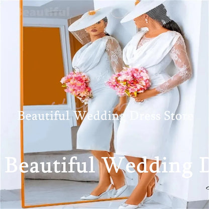 Simple Wedding Dress For Women Off-Shoulder Sleevelss With Flowers A-Line Pure Plain Satin Vestidos New White Split Bridal Gown