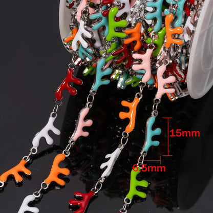 1Meter Stainless Steels Enamel Fish Crab Dolphin Ocean Animal Chains DIY Necklaces Bracelets Jewelry Making Accessorie Wholesale