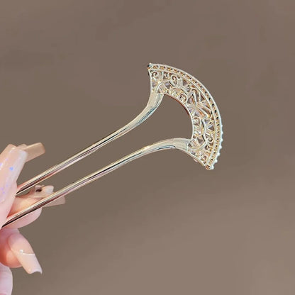 1pc Exquisite Fashion Elegant Vintage Pearl U-Pin Hair Accessory with Column Headpiece Wholesale Retro Hairpins Hair Jewelry