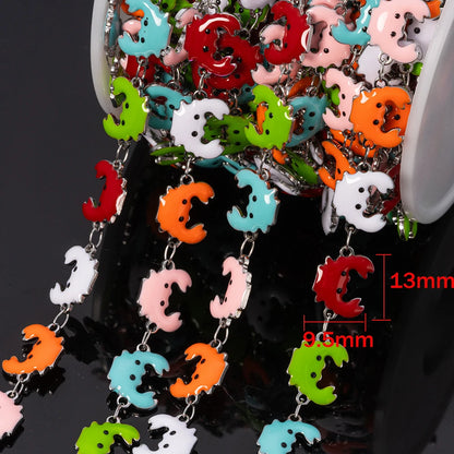 1Meter Stainless Steels Enamel Fish Crab Dolphin Ocean Animal Chains DIY Necklaces Bracelets Jewelry Making Accessorie Wholesale