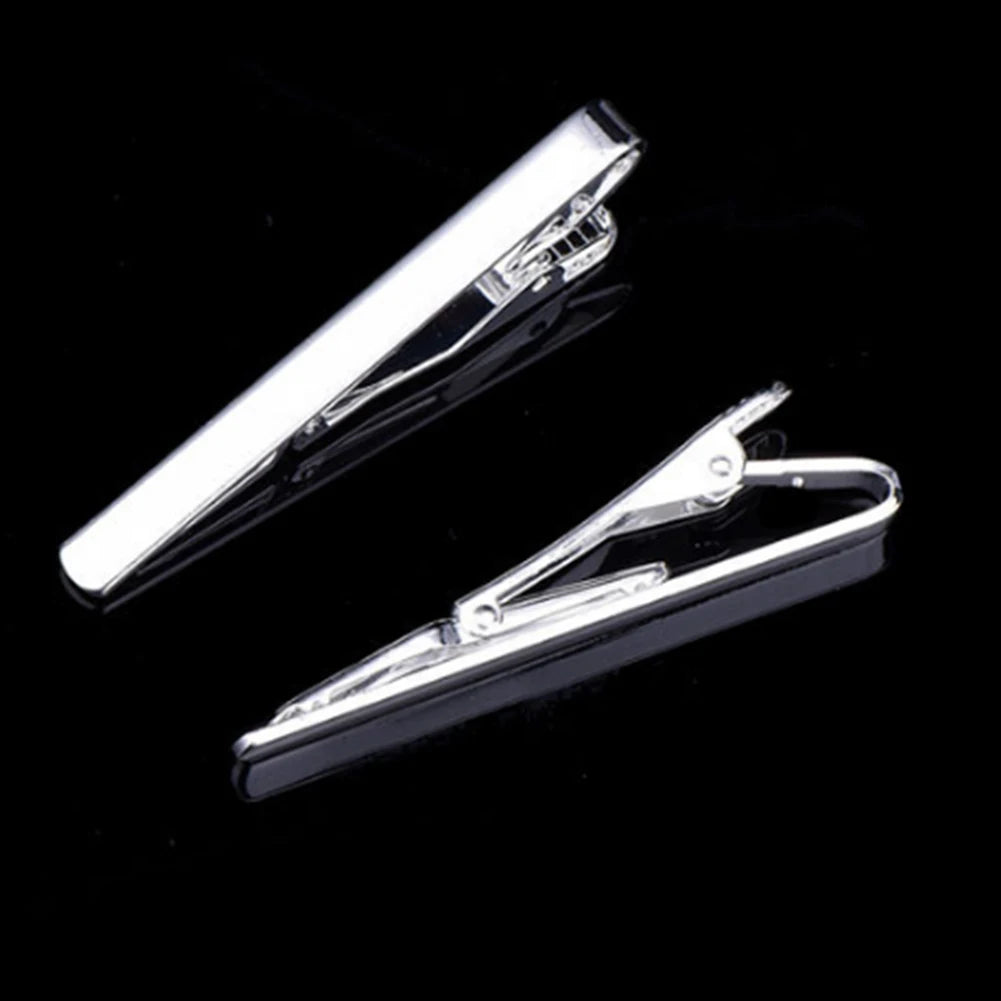 New Tie Clips Men's Metal Necktie Crystal Dress Shirts Tie Pin For Wedding Ceremony Gold Sliver Tie Clip for Man Accessories