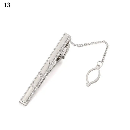 New Tie Clips Men's Metal Necktie Crystal Dress Shirts Tie Pin For Wedding Ceremony Gold Sliver Tie Clip for Man Accessories