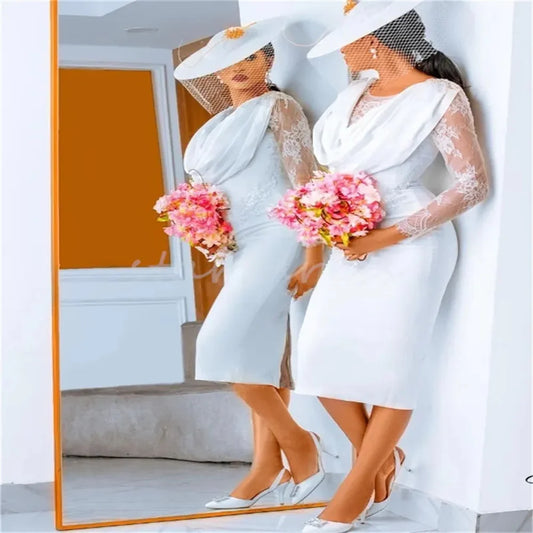 Simple Wedding Dress For Women Off-Shoulder Sleevelss With Flowers A-Line Pure Plain Satin Vestidos New White Split Bridal Gown