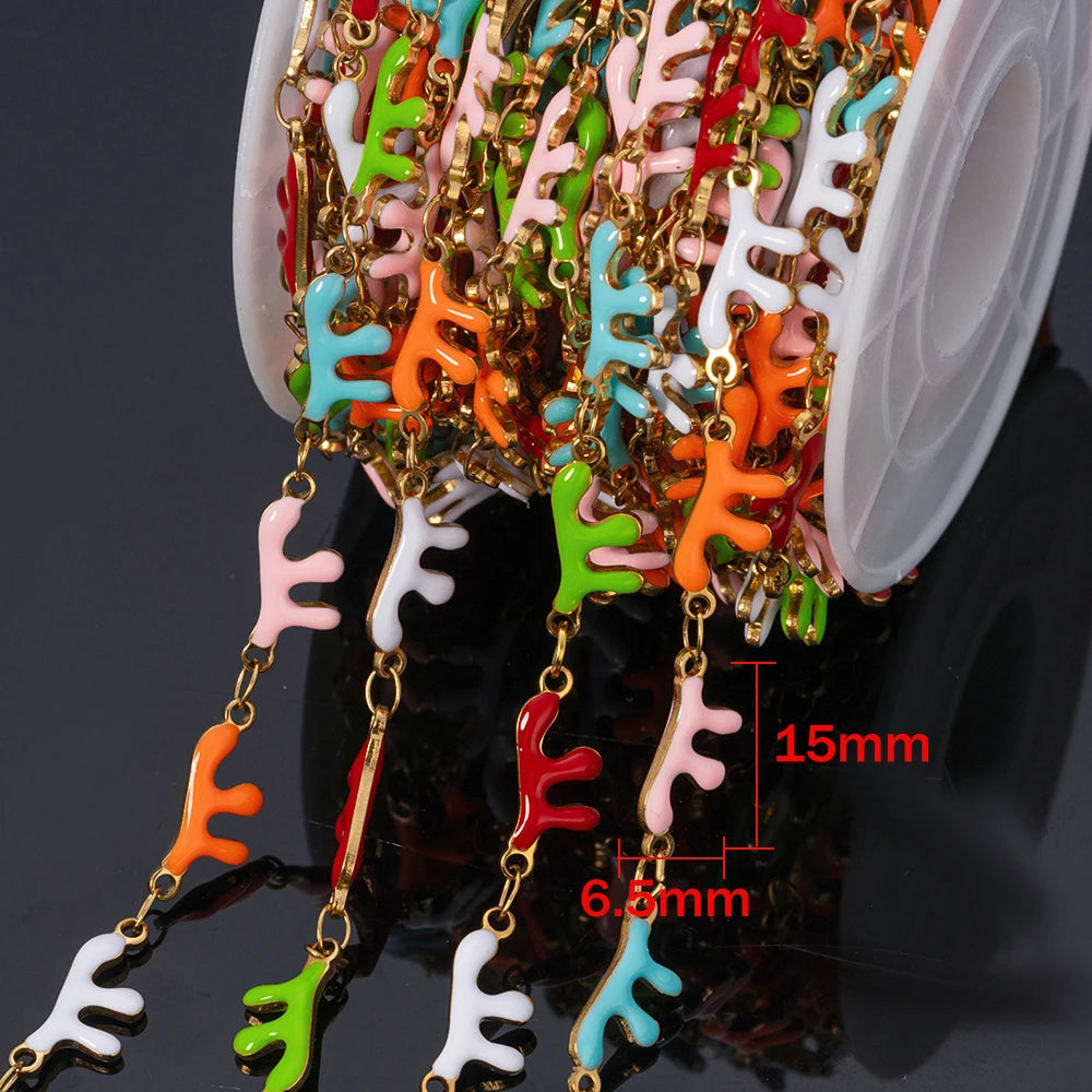 1Meter Stainless Steels Enamel Fish Crab Dolphin Ocean Animal Chains DIY Necklaces Bracelets Jewelry Making Accessorie Wholesale