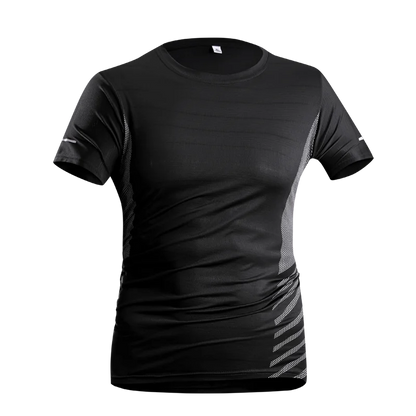 Running T-shirt Men Summer Ice Silk Thin Top Reflective Printing Quick Dry Short Sleeve Breathable Fitness Sports T-shirt 5XL