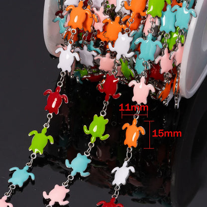 1Meter Stainless Steels Enamel Fish Crab Dolphin Ocean Animal Chains DIY Necklaces Bracelets Jewelry Making Accessorie Wholesale