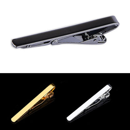 New Tie Clips Men's Metal Necktie Crystal Dress Shirts Tie Pin For Wedding Ceremony Gold Sliver Tie Clip for Man Accessories