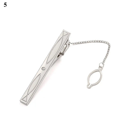 New Tie Clips Men's Metal Necktie Crystal Dress Shirts Tie Pin For Wedding Ceremony Gold Sliver Tie Clip for Man Accessories