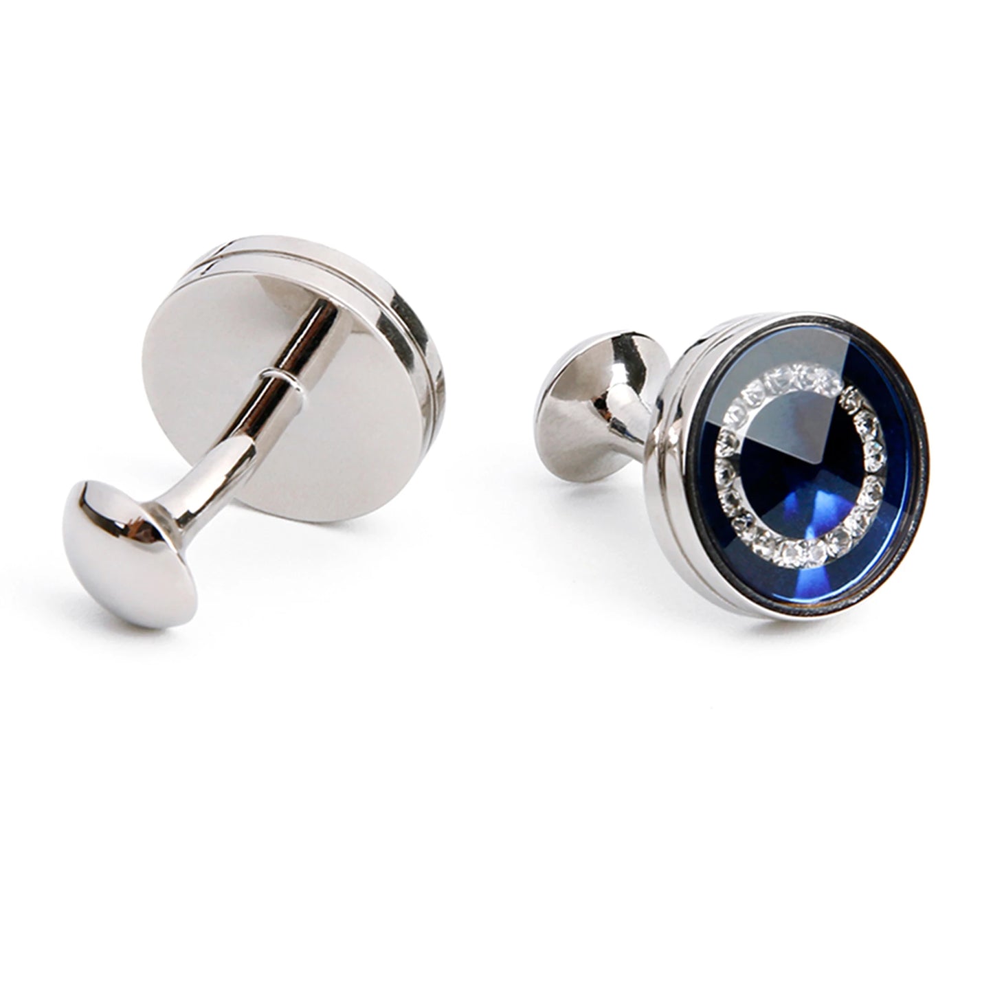 Cufflinks for Men TOMYE XK21S045 Luxury Crystal High Quality French Round Black Blue Formal Dress Shirt Wedding Cuff Links Gifts