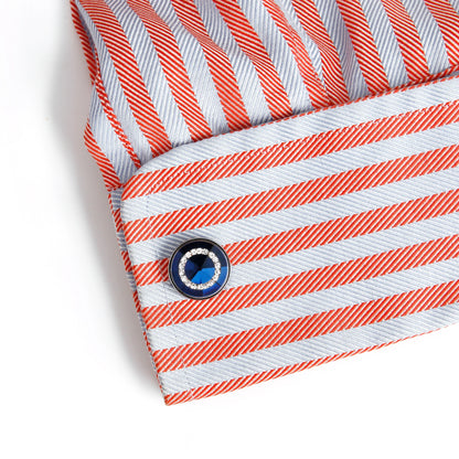 Cufflinks for Men TOMYE XK21S045 Luxury Crystal High Quality French Round Black Blue Formal Dress Shirt Wedding Cuff Links Gifts