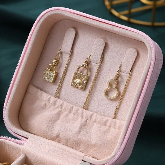 Square Mini Ring Box Portable Stud Earrings Jewelry Storage Multifunctional Storage Box Jewelry Organizer 쥬얼리박스