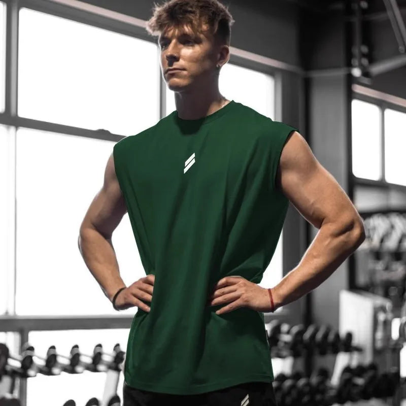 Sleeveless T-shirt Men Quick-drying Fitness Bodybuilding Shirt Male Fashion Basketball Vest Mesh Breathable Summer Gym Tank Men