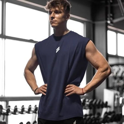 Sleeveless T-shirt Men Quick-drying Fitness Bodybuilding Shirt Male Fashion Basketball Vest Mesh Breathable Summer Gym Tank Men