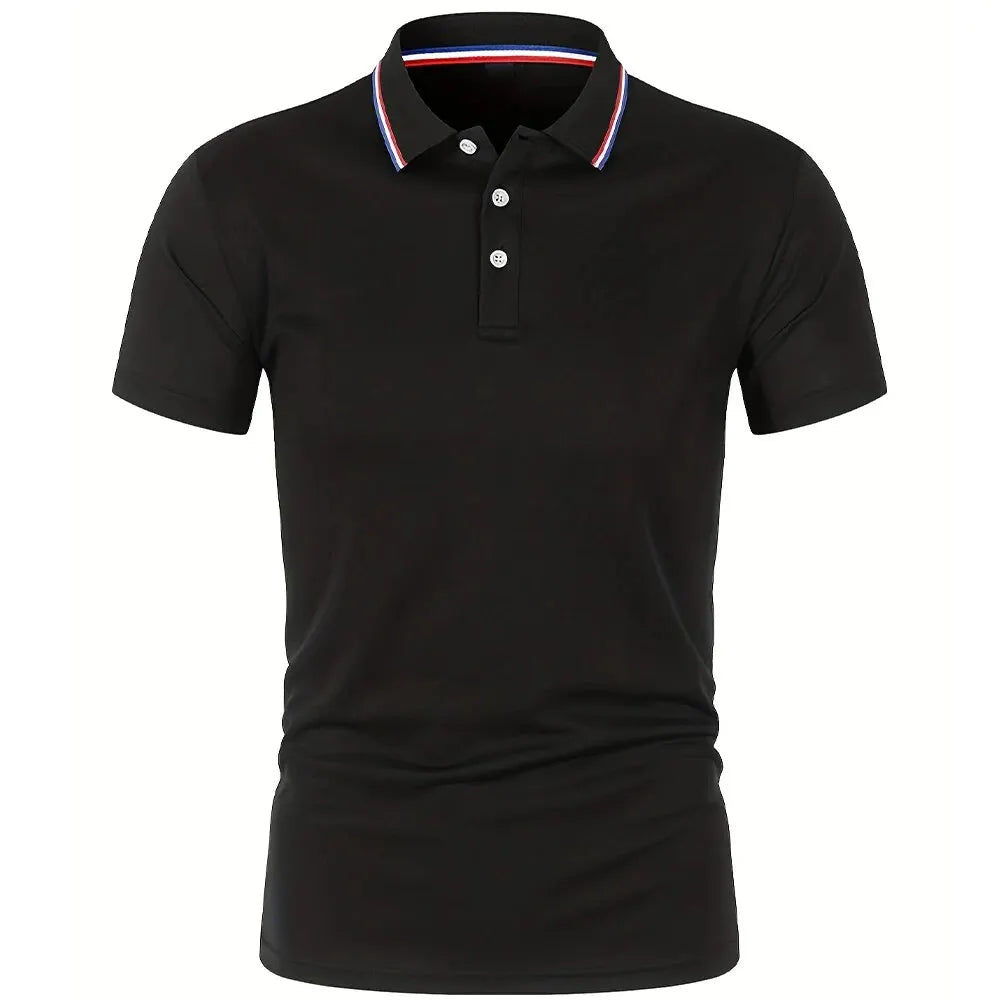2025 Hot Sale Men's Summer Casual Breathable Comfortable Polo Shirt Men's Solid Color High Quality Short Sleeve T-Shirt
