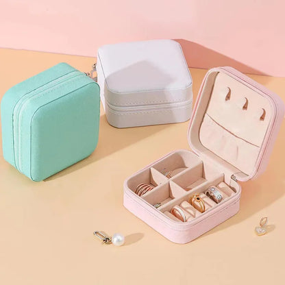 Square Mini Ring Box Portable Stud Earrings Jewelry Storage Multifunctional Storage Box Jewelry Organizer 쥬얼리박스