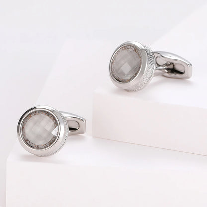 Mens Cufflinks 2022 TOMYE XK22S031 Fashion Round Silver Color Formal Business Dress Shirt Wedding Gifts Cuff LInks Button