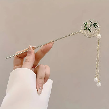 1/6pcs Elegant Chinese Style Tassel Hair Stick Traditional Floral Design Hairstyle Accessory Women Jewelry Hairpin Hairneedle