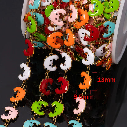 1Meter Stainless Steels Enamel Fish Crab Dolphin Ocean Animal Chains DIY Necklaces Bracelets Jewelry Making Accessorie Wholesale