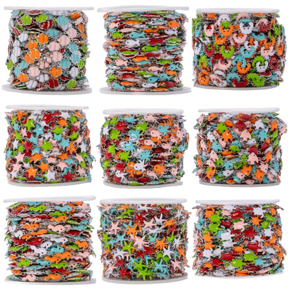1Meter Stainless Steels Enamel Fish Crab Dolphin Ocean Animal Chains DIY Necklaces Bracelets Jewelry Making Accessorie Wholesale