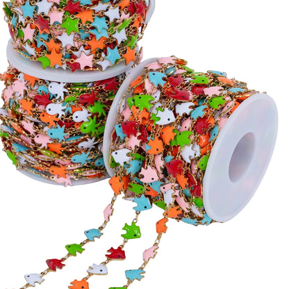 1Meter Stainless Steels Enamel Fish Crab Dolphin Ocean Animal Chains DIY Necklaces Bracelets Jewelry Making Accessorie Wholesale