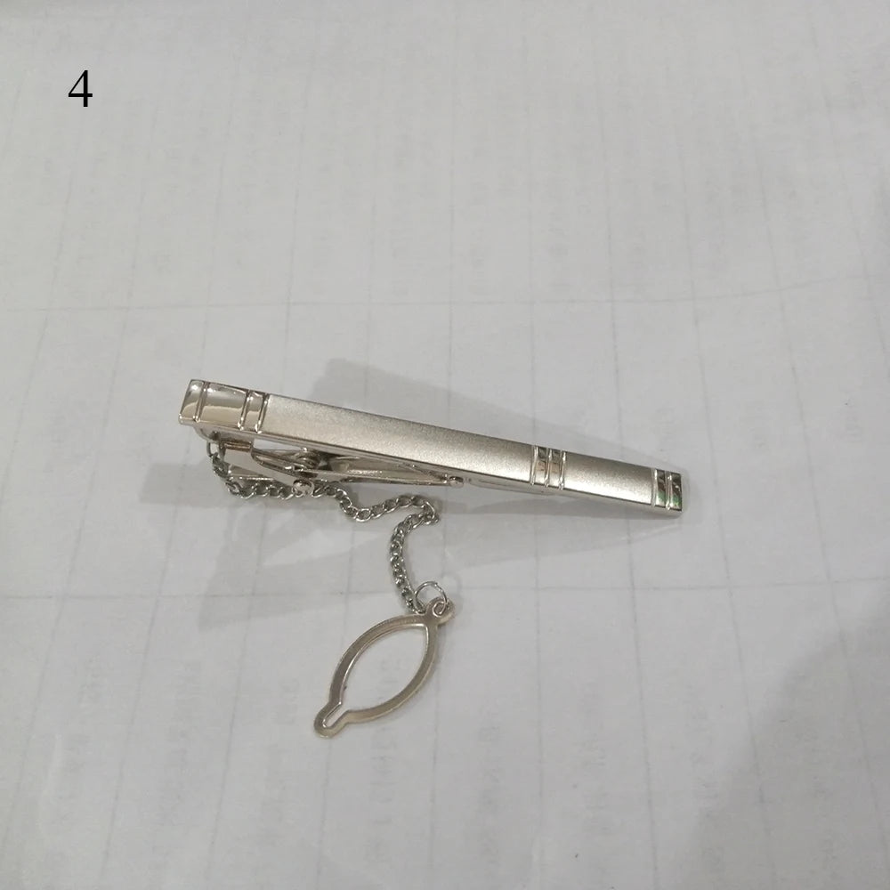 New Tie Clips Men's Metal Necktie Crystal Dress Shirts Tie Pin For Wedding Ceremony Gold Sliver Tie Clip for Man Accessories