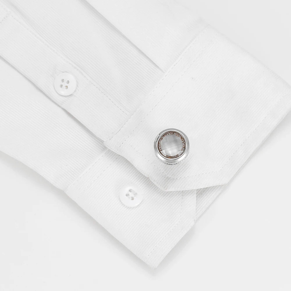 Mens Cufflinks 2022 TOMYE XK22S031 Fashion Round Silver Color Formal Business Dress Shirt Wedding Gifts Cuff LInks Button