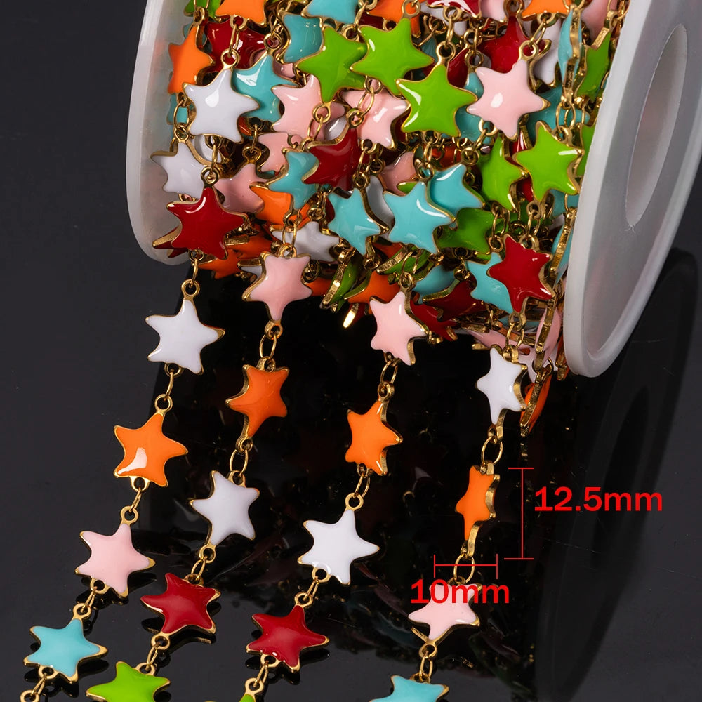 1Meter Stainless Steels Enamel Fish Crab Dolphin Ocean Animal Chains DIY Necklaces Bracelets Jewelry Making Accessorie Wholesale