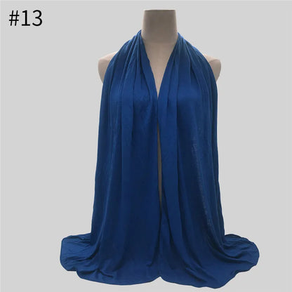 28Color Modal Cotton Jersey Hijab Scarf Ramadan Long Muslim Shawl Plain Solid Soft Turban Wraps For Women Headband