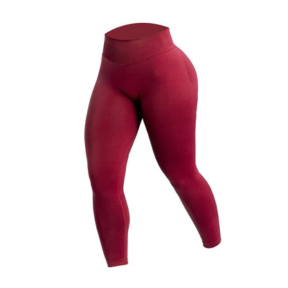 Women Three Waist Gym Yoga Pants High Waist Peach Buttocks Solid Color Tight Fitting Sports Leggings Yoga Exercise Pants