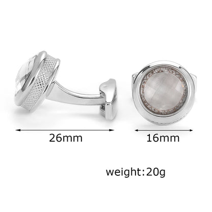 Mens Cufflinks 2022 TOMYE XK22S031 Fashion Round Silver Color Formal Business Dress Shirt Wedding Gifts Cuff LInks Button