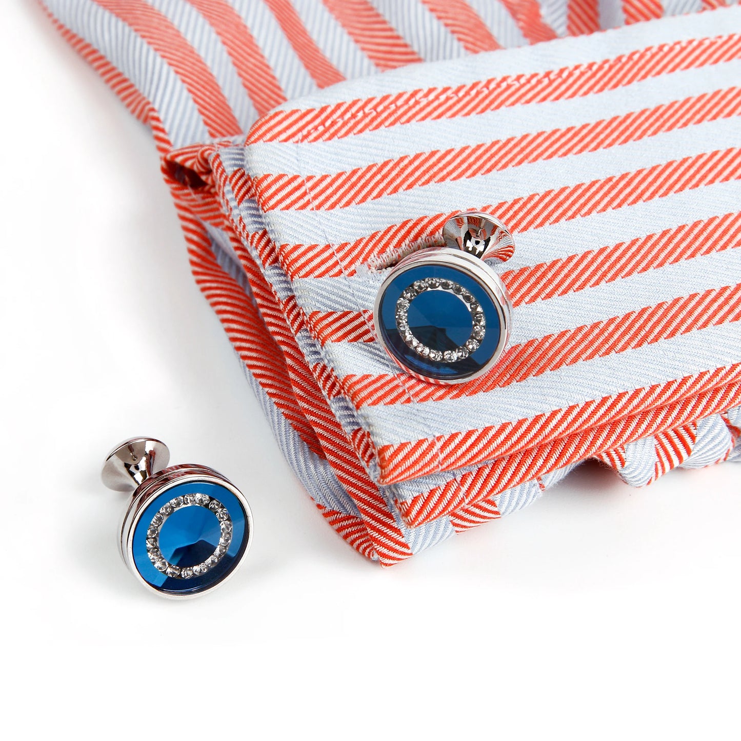 Cufflinks for Men TOMYE XK21S045 Luxury Crystal High Quality French Round Black Blue Formal Dress Shirt Wedding Cuff Links Gifts