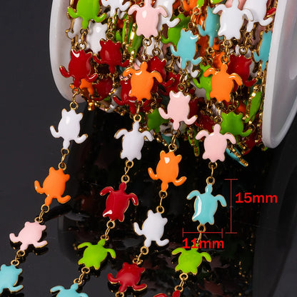 1Meter Stainless Steels Enamel Fish Crab Dolphin Ocean Animal Chains DIY Necklaces Bracelets Jewelry Making Accessorie Wholesale